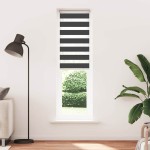 vidaXL Jaluzea tip zebra neagră lățime țesătură 50,9 cm poliester vidaXL Jaluzea tip zebra neagră lățime țesătură 50,9 cm poliester