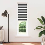 vidaXL Jaluzea tip zebra neagră lățime țesătură 60,9 cm poliester vidaXL Jaluzea tip zebra neagră lățime țesătură 60,9 cm poliester