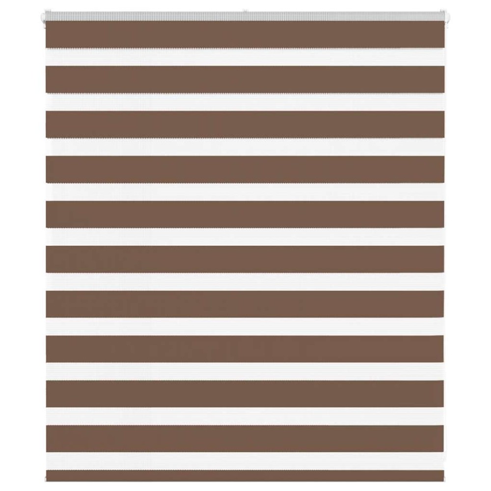 vidaXL Jaluzea tip zebra maro lățime țesătură 125,9 cm poliester