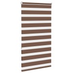 vidaXL Jaluzea tip zebra maro lățime țesătură 75,9 cm poliester
