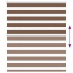vidaXL Jaluzea tip zebra maro lățime țesătură 125,9 cm poliester