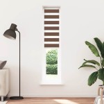 vidaXL Jaluzea tip zebra maro lățime țesătură 35,9 cm poliester