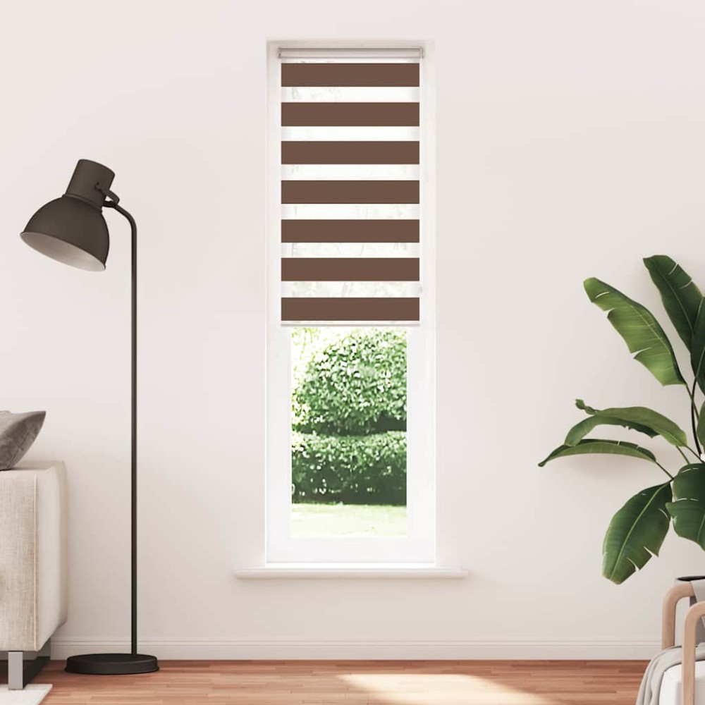 vidaXL Jaluzea tip zebra maro lățime țesătură 50,9 cm poliester