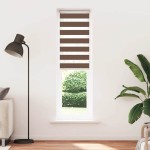 vidaXL Jaluzea tip zebra maro lățime țesătură 55,9 cm poliester