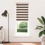 vidaXL Jaluzea tip zebra maro lățime țesătură 70,9 cm poliester
