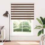 vidaXL Jaluzea tip zebra maro lățime țesătură 150,9 cm poliester