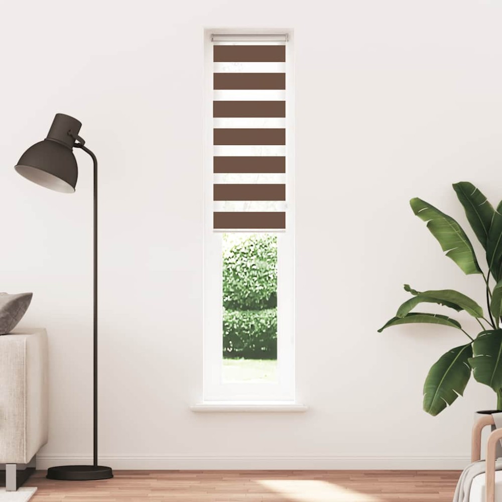 vidaXL Jaluzea tip zebra maro lățime țesătură 35,9 cm poliester