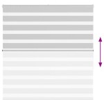 vidaXL Jaluzea tip zebra gri deschis lățime țesătură 140,9cm poliester