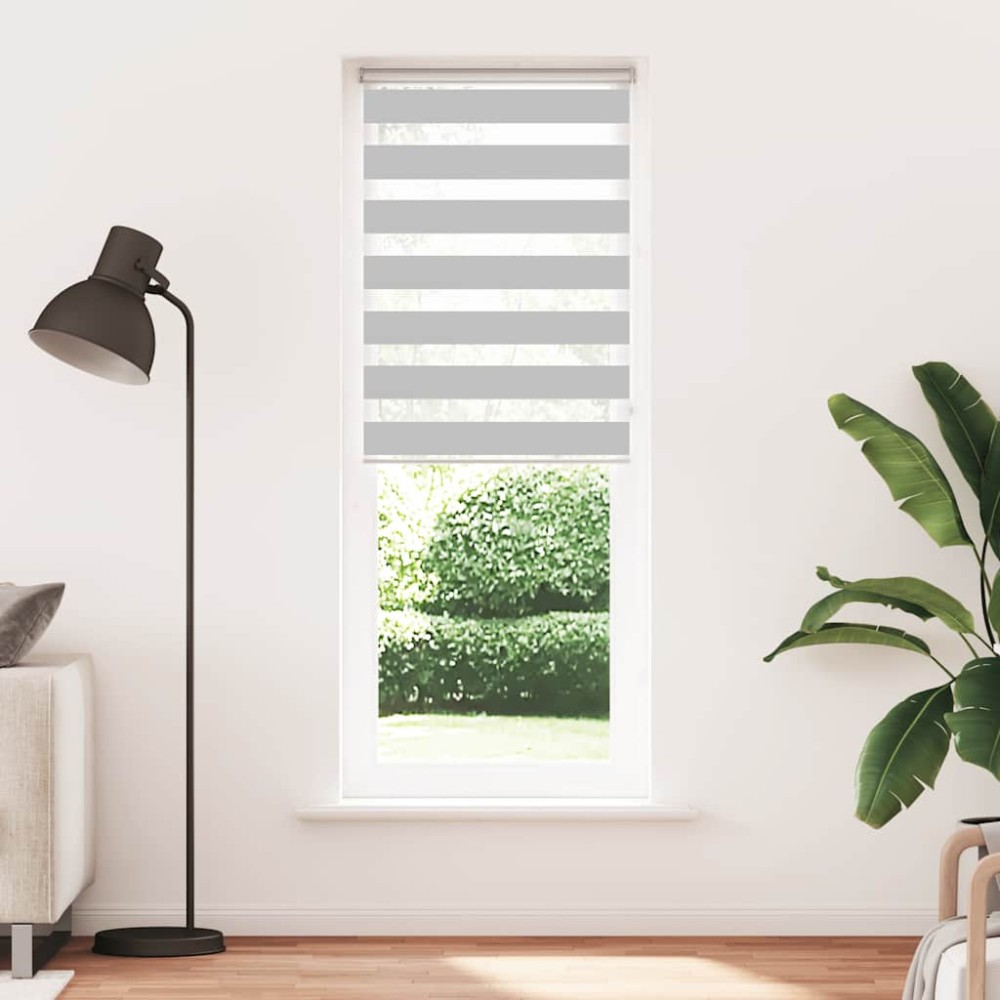 vidaXL Jaluzea tip zebra gri deschis lățime țesătură 70,9 cm poliester