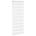 vidaXL Jaluzea tip zebra alb lățime țesătură 55,9 cm poliester
