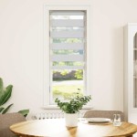 vidaXL Jaluzea tip zebra alb lățime țesătură 45,9 cm poliester