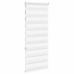 vidaXL Jaluzea tip zebra alb lățime țesătură 60,9 cm poliester