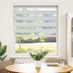 vidaXL Jaluzea tip zebra alb lățime țesătură 95,9 cm poliester