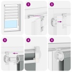 vidaXL Jaluzea tip zebra alb lățime țesătură 40,9 cm poliester