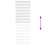 vidaXL Jaluzea tip zebra alb lățime țesătură 65,9 cm poliester