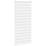 vidaXL Jaluzea tip zebra alb lățime țesătură 110,9 cm poliester