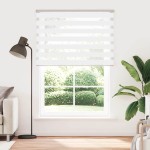 vidaXL Jaluzea tip zebra alb lățime țesătură 150,9 cm poliester