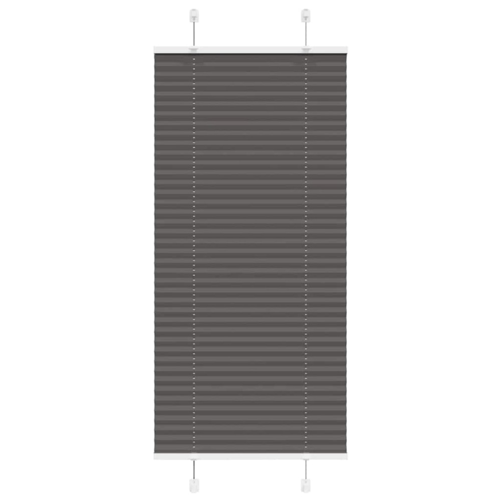 vidaXL Jaluzea plisată negru 55x100 cm Lățime țesătură 54,4cm poliester