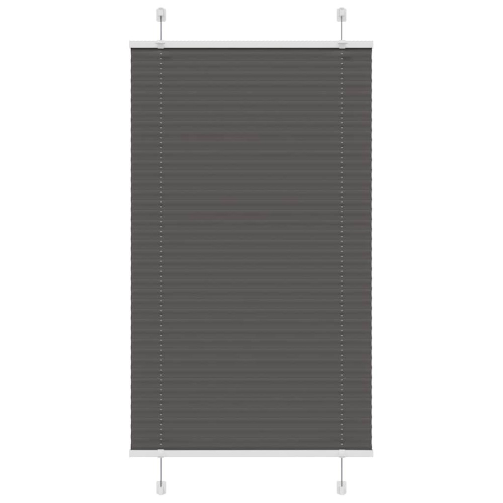vidaXL Jaluzea plisată negru 75x100cm Lățime țesătură 74,4 cm poliester