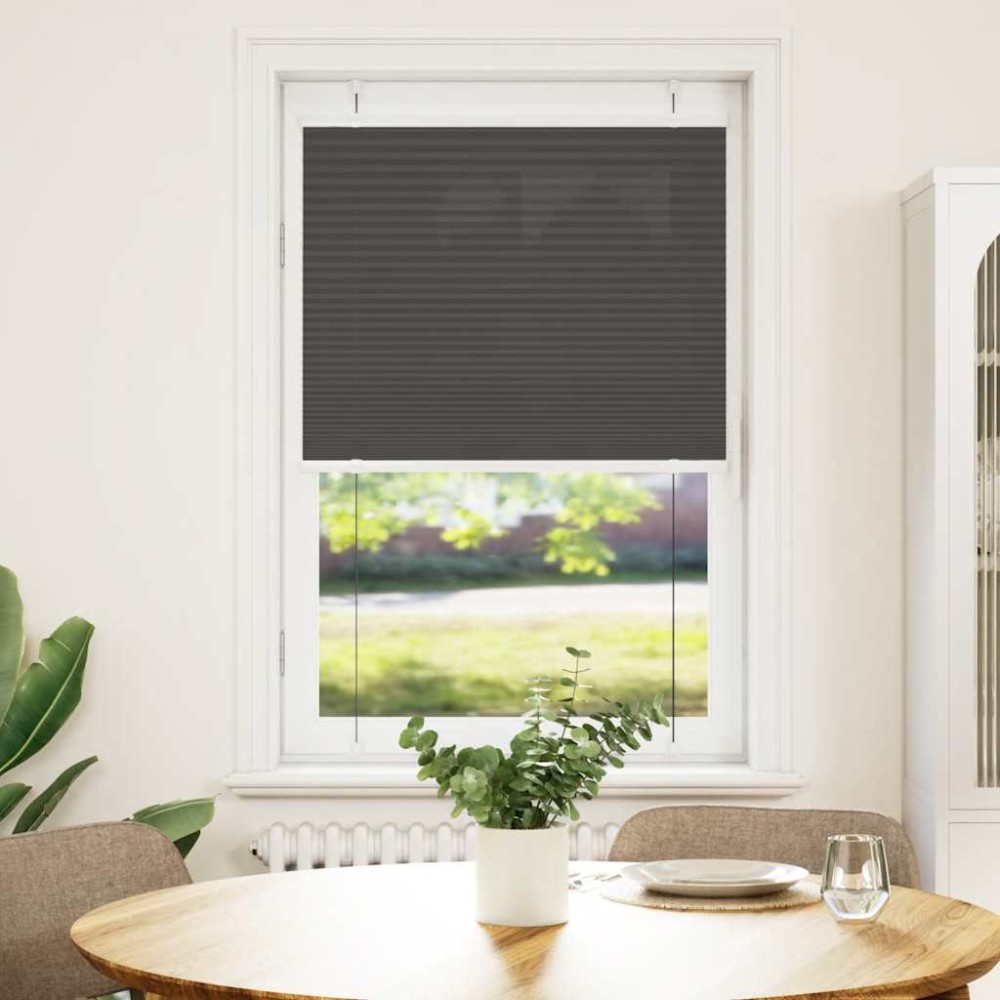 vidaXL Jaluzea plisată negru 80x100cm Lățime țesătură 79,4 cm poliester