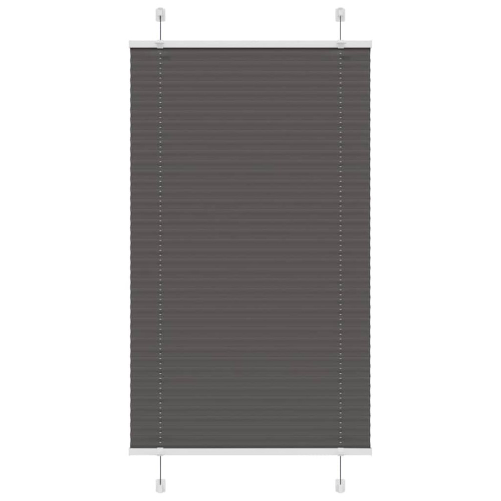 vidaXL Jaluzea plisată negru 80x100cm Lățime țesătură 79,4 cm poliester