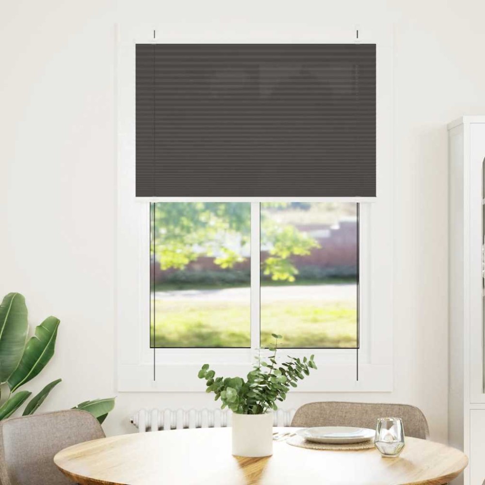 vidaXL Jaluză plisată negru 95x100 cm Lățime țesătură 94,4cm poliester