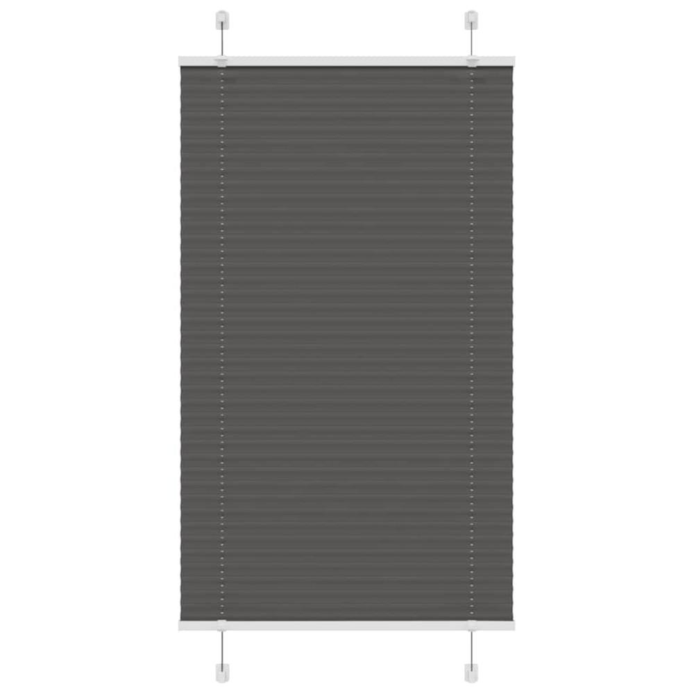 vidaXL Jaluzea plisată negru 80x150 cm Lățime țesătură 79,4cm poliester