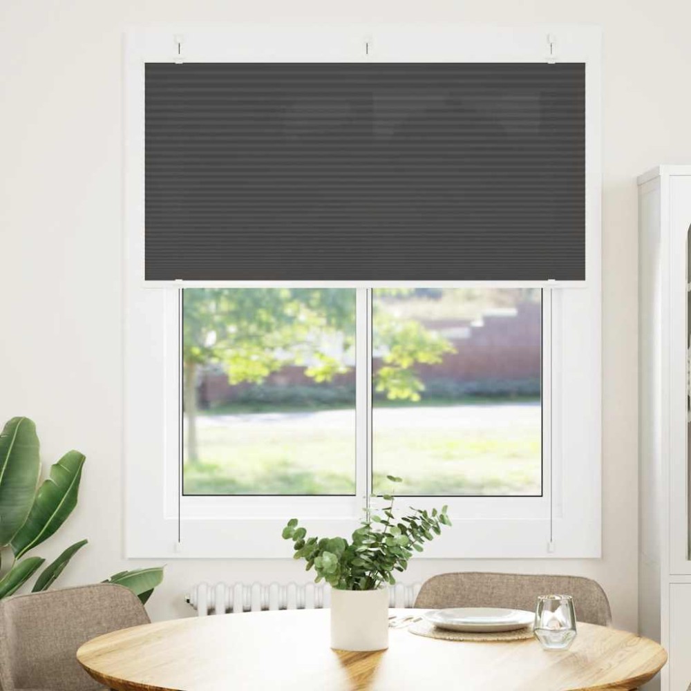 vidaXL Jaluzea plisată negru 115x150 cm Lățime țesătură 114,4 cm