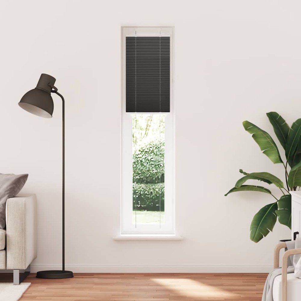 vidaXL Jaluzea plisată negru 45x200 cm Lățime țesătură 44,4cm poliester