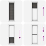 vidaXL Jaluză plisată negru 60x200 cm Lățime țesătură 59,4cm poliester vidaXL Jaluză plisată negru 60x200 cm Lățime țesătură 59,4cm poliester