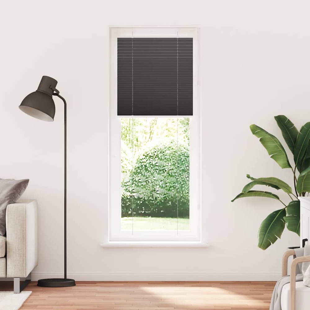 vidaXL Jaluză plisată negru 70x200 cm Lățime țesătură 69,4cm poliester