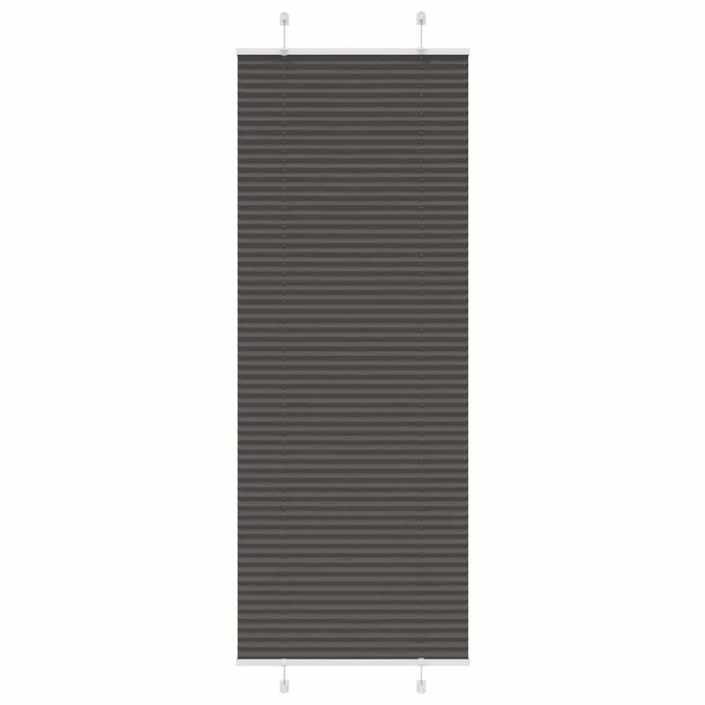 vidaXL Jaluză plisată negru 75x200 cm Lățime țesătură 74,4cm poliester