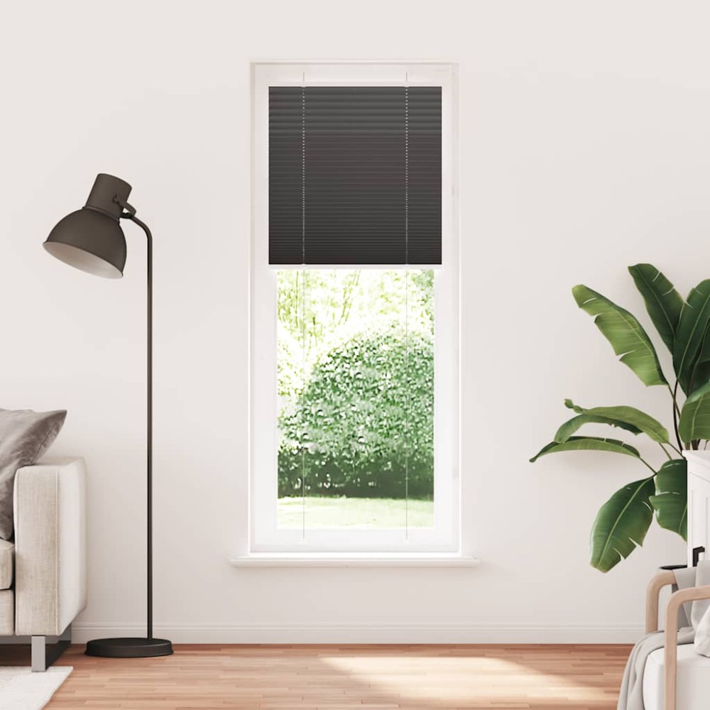 vidaXL Jaluză plisată negru 80x200 cm Lățime țesătură 79,4cm poliester