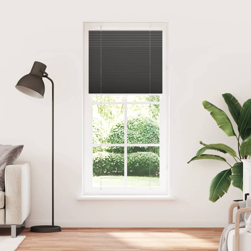 vidaXL Jaluzea plisată negru 90x200 cm Lățime țesătură 89,4cm poliester