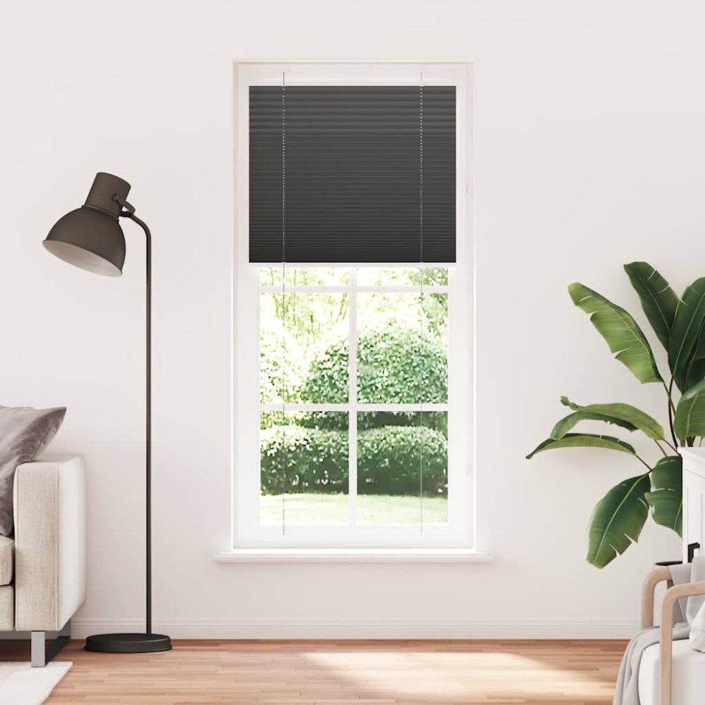 vidaXL Jaluzea plisată negru 95x200 cm Lățime țesătură 94,4cm poliester