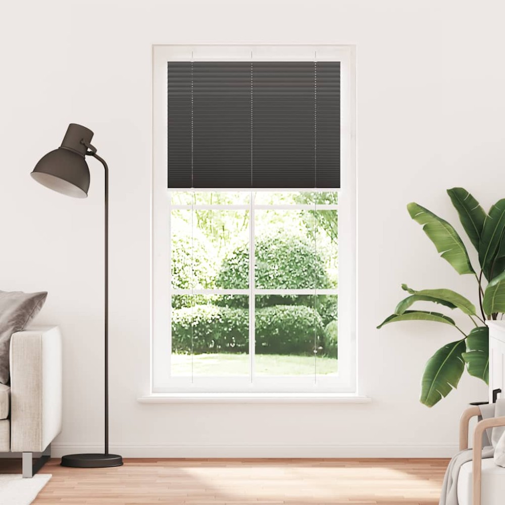 vidaXL Jaluzea plisată negru 110x200 cm Lățime țesătură 109,4 cm