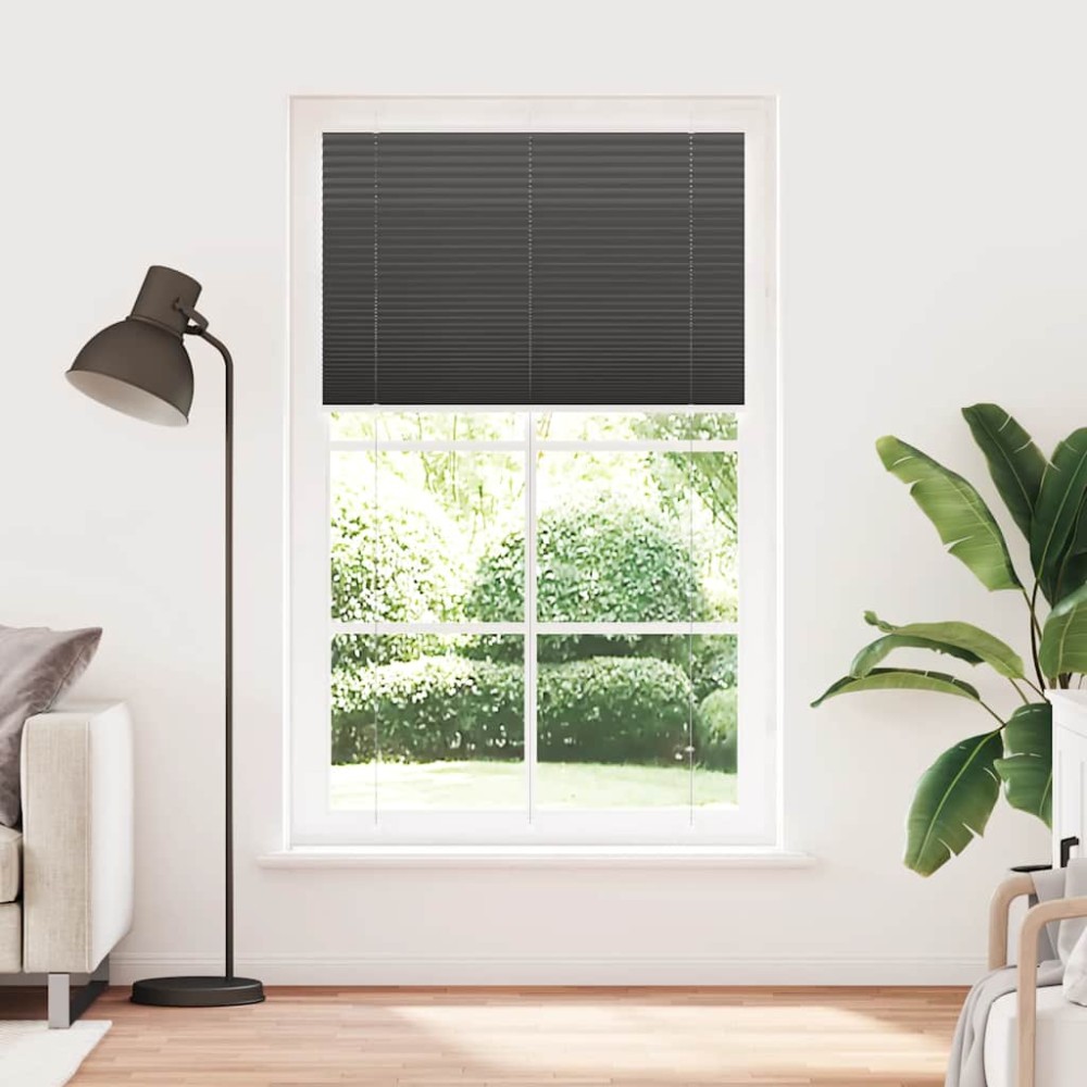 vidaXL Jaluzea plisată negru 115x200 cm Lățime țesătură 114,4 cm