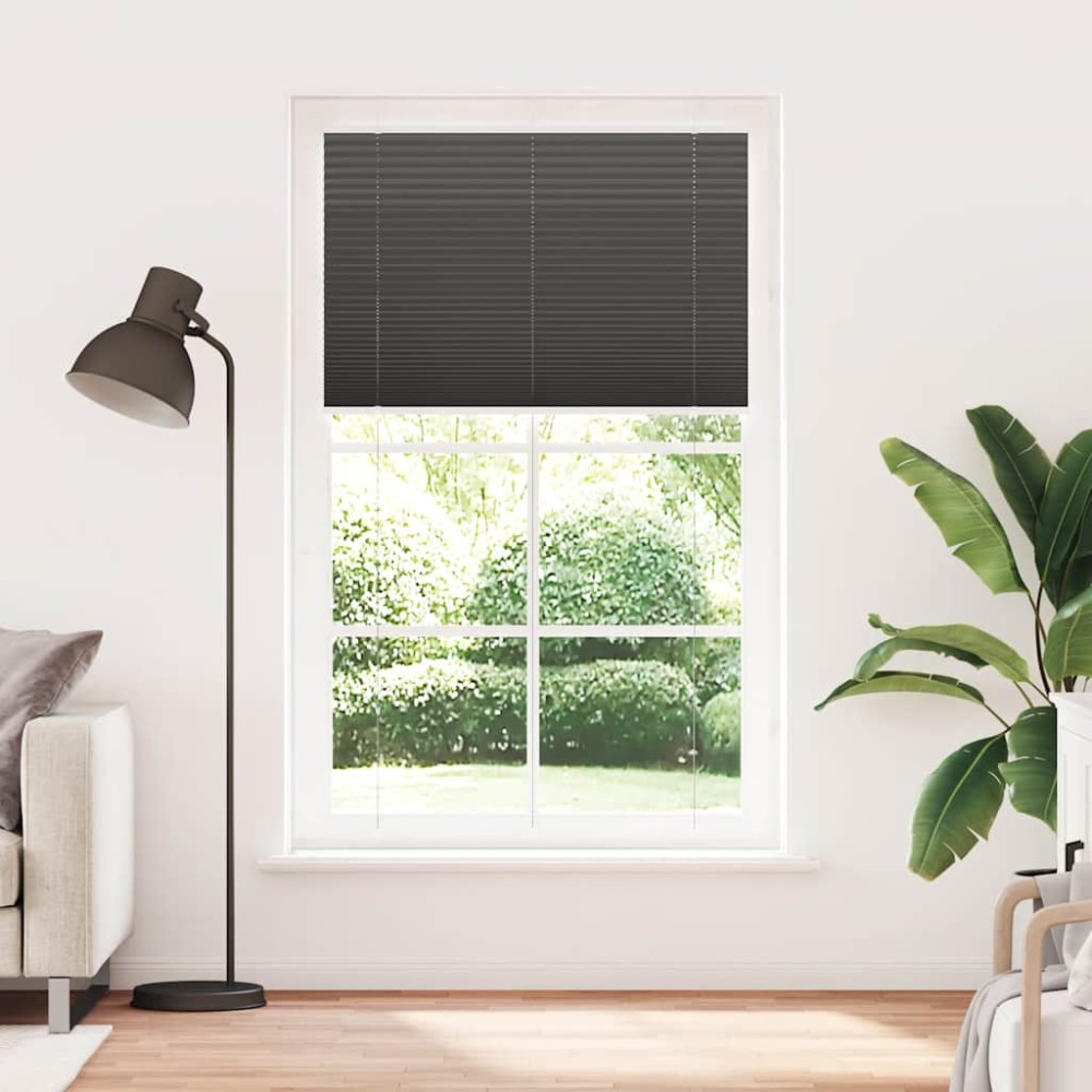 vidaXL Jaluzea plisată negru 120x200 cm Lățime țesătură 119,4 cm