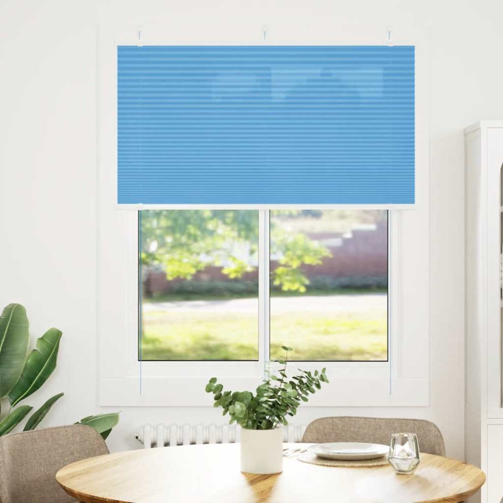 vidaXL Jaluzea plisată albastru 105x100 cm Lățime țesătură 104,4 cm