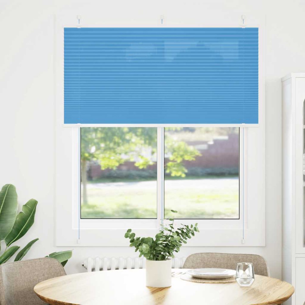 vidaXL Jaluzea plisată Albastru 115x100 cm Lățime țesătură 114,4 cm