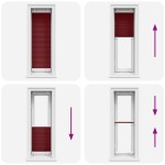 vidaXL Jaluzea plisată Bordeaux Roșu 45x100 cm Lățime țesătură 44,4 cm