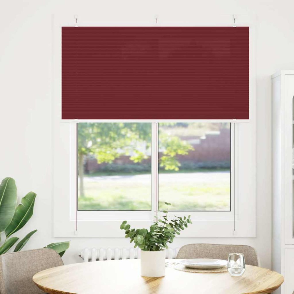 vidaXL Jaluzea plisată Bordeaux Roșu 120x100 cm Lățime țesătură