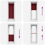 vidaXL Jaluză plisată Bordeaux Roșu 50x150 cm Lățime țesătură