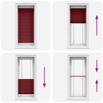 vidaXL Jaluzea plisată Bordeaux Roșu 65x150 cm Lățime material 64,4 cm vidaXL Jaluzea plisată Bordeaux Roșu 65x150 cm Lățime material 64,4 cm