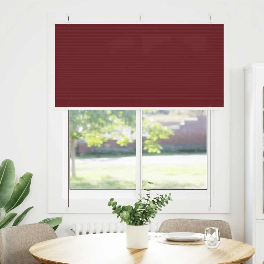 vidaXL Jaluzea plisată Bordeaux Roșu 45x150 cm Lățime țesătură 44,4 cm