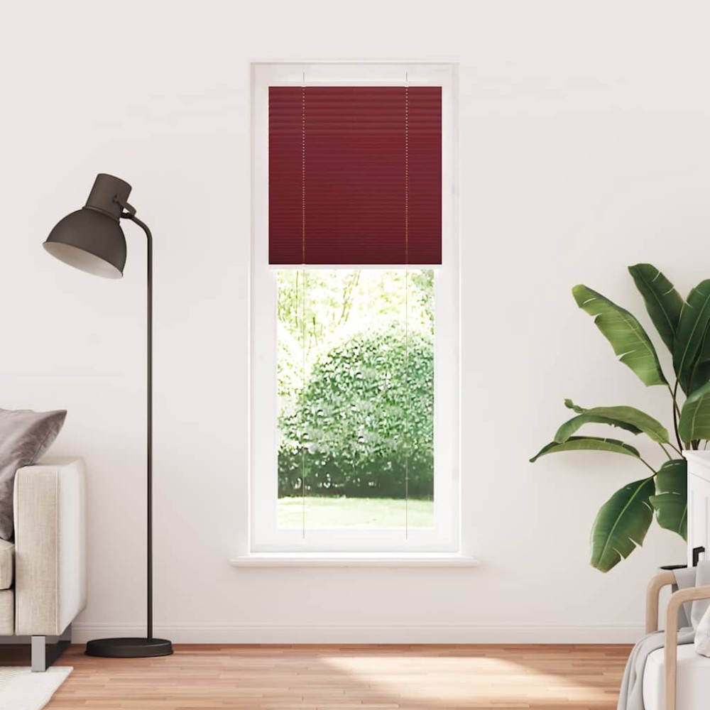 vidaXL Jaluzea plisată Bordeaux Roșu 75x200 cm Lățime țesătură 74,4 cm