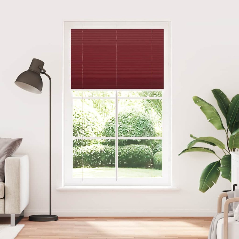 vidaXL Jaluzea plisată Bordeaux Roșu 115x200 cm Lățime țesătură