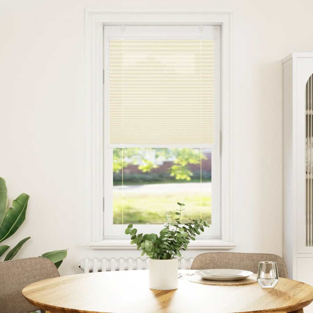 vidaXL Jaluzea plisată Crem 55x100 cm Lățime țesătură 54,4 cm