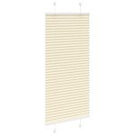 vidaXL Jaluzea plisată Crem 65x100 cm Lățime țesătură 64,4 cm