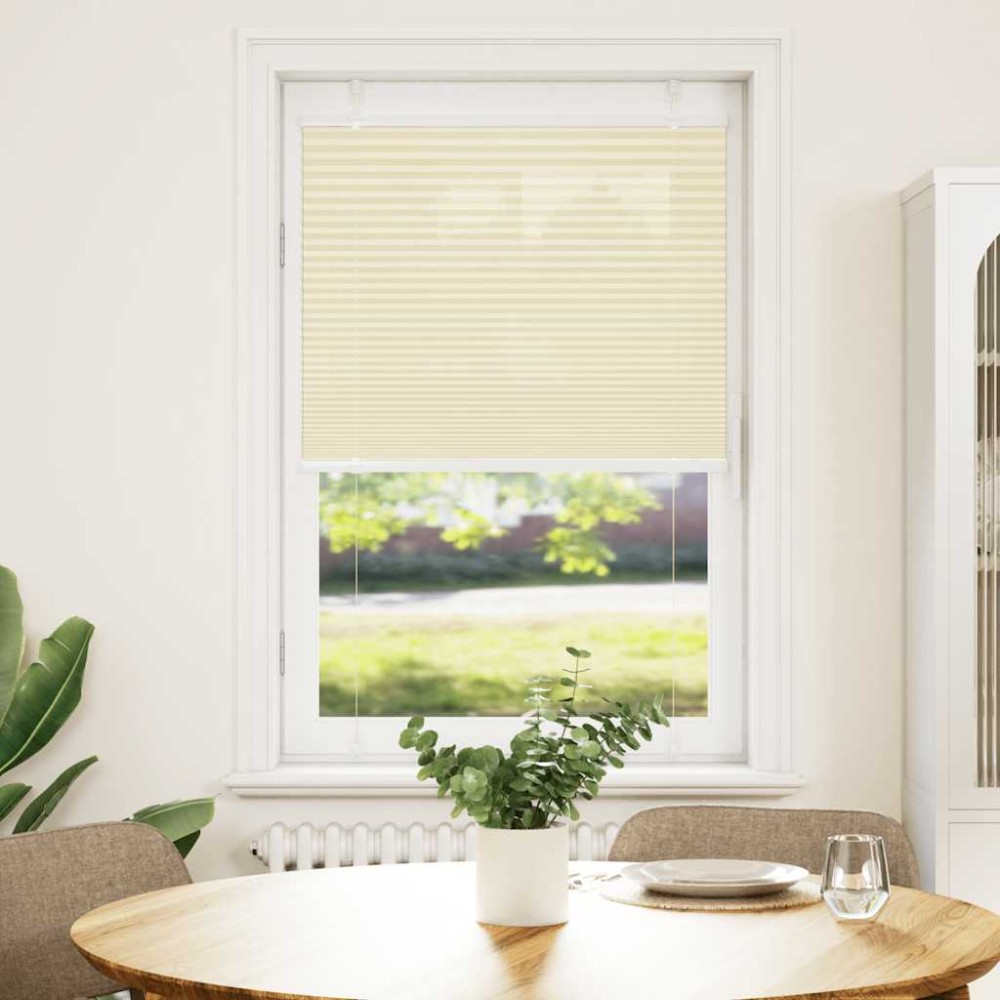 vidaXL Jaluzea plisată Crem 75x100cm Lățime țesătură 74,4 cm